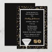 Invitation de fête 50e anniversaire 50 et Confetti (Devant / Derrière)