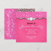 Invitation de fête à dentelle Sweet 16 Imprimé léo (Devant / Derrière)