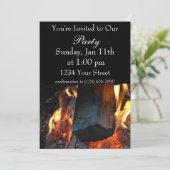 Invitation de fête à la flamme de feu (Debout devant)