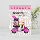 Invitation de fête à la mode Scooter Femme Zèbre N (Debout devant)