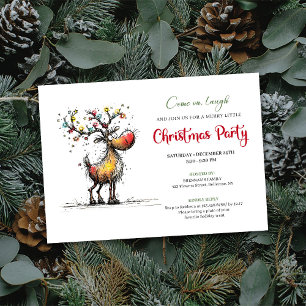 Invitation de fête à l'aquarelle de renne excentri