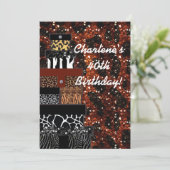 Invitation de fête à motif animal Glitzy Glam Gift (Debout devant)