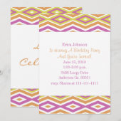 Invitation de fête à motif diamant rétro (Devant / Derrière)