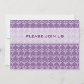 Invitation de fête à motif Fleur de Lis Violet Bla (Dos)