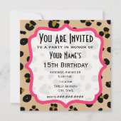 Invitation de fête à motif léopard doré (Devant)
