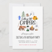 Invitation de fête à thème camping (Devant)