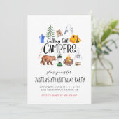 Invitation de fête à thème camping (Debout devant)