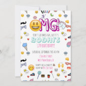 Invitation de fête à thème Emoji (Devant)