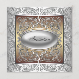 Invitation de fête à thème or argent pour toutes o