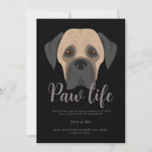 Invitation de fête à thème patte de chiot mignon.  (Devant)