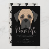 Invitation de fête à thème patte de chiot mignon.  (Devant / Derrière)