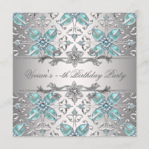 Invitation de fête à toutes occasions Diamants Arg