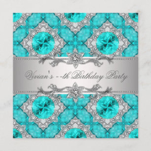 Invitation de fête à toutes occasions Diamants Arg