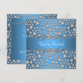 Invitation de fête à toutes occasions Diamants Arg (Devant / Derrière)