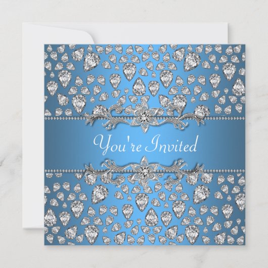 Invitation de fête à toutes occasions Diamants Arg (Devant)