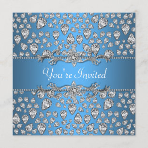 Invitation de fête à toutes occasions Diamants Arg