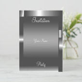 Invitation de fête abstraite couleur argent (Debout devant)