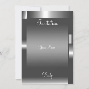 Invitation de fête abstraite couleur argent