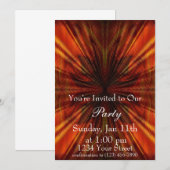 Invitation de fête abstraite Flamme complète (Devant / Derrière)