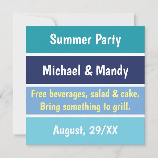 Invitation de fête amusante (Devant)