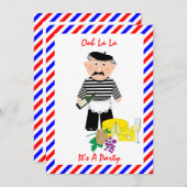 Invitation de fête amusante sur le thème français  (Devant / Derrière)