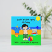 Invitation de fête Anniversaire Beach Boys Enfants (Debout devant)