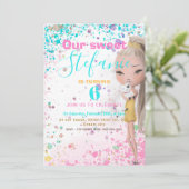 Invitation de fête anniversaire de enfant colorée (Debout devant)