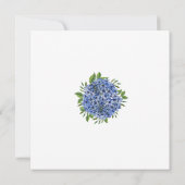 Invitation de fête aquarelle aux hydrangeas bleus  (Dos)