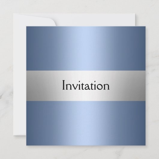 Invitation de fête argent bleu clair (Devant)