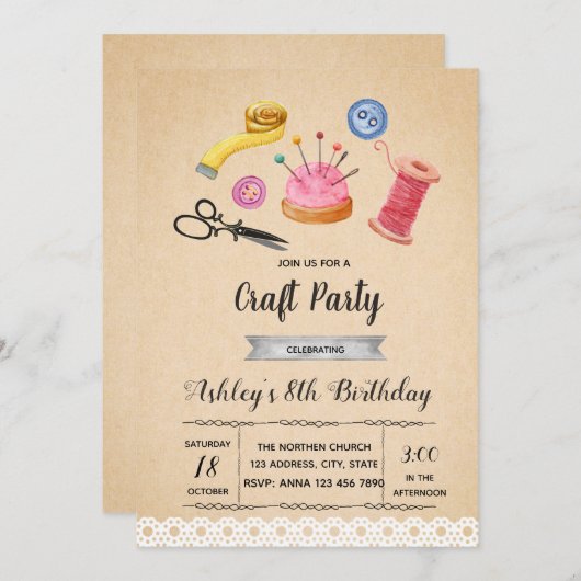 Invitation de fête astucieuse (Devant / Derrière)