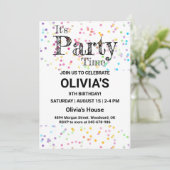 Invitation de fête au confetti, C'est l'heure de l (Debout devant)