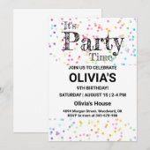 Invitation de fête au confetti, C'est l'heure de l (Devant / Derrière)