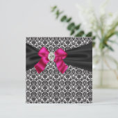 Invitation de fête au noir et rose tenue de soirée (Debout devant)