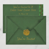 Invitation de fête au Parti Vert foncé (Devant / Derrière)