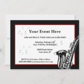 Invitation de fête au saxophone jazz (Dos)