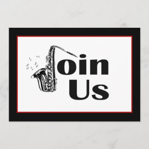 Invitation de fête au saxophone jazz