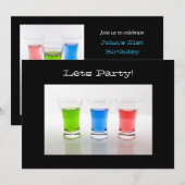 Invitation de fête au verre à shot (Devant / Derrière)