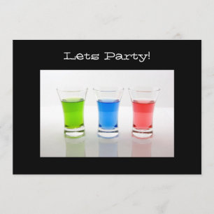 Invitation de fête au verre à shot