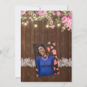 Invitation de fête aux fleurs roses rustiques (Dos)