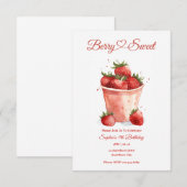 Invitation de fête aux fraises d'une douceur fruit (Devant / Derrière)