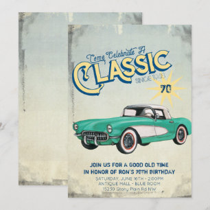 Invitation de fête avec affiche de garage vintage