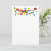 Invitation de fête avec design gecko coloré (Debout devant)