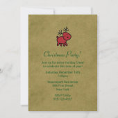 Invitation de fête avec illustration de renne de N (Devant)