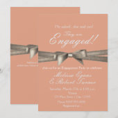 Invitation de fête avec ruban scintillant Peach & (Devant / Derrière)