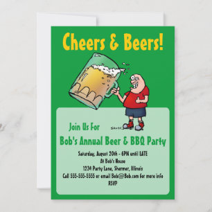 Invitation de fête avec un gars de dessin animé dr