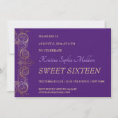 Invitation de fête avec une fine bordure dorée (Devant)