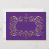 Invitation de fête avec une fine bordure dorée (Dos)