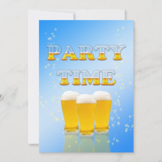Invitation de fête avec verres de bière (Devant)