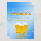 Invitation de fête avec verres de bière (Devant / Derrière)