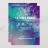 Invitation de fête Bat mitzvah Pastel Galaxy perso (Devant / Derrière)